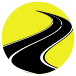 Road icon on yellow background